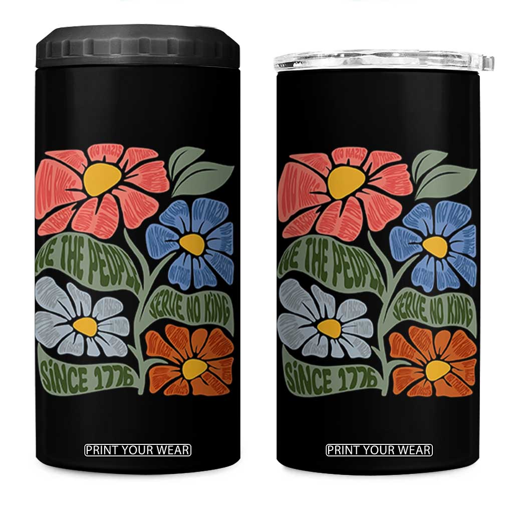 Wildflower Protest 4 in 1 Can Cooler Tumbler We The People Serve No Kings TS12 One Size: 16 oz Black Print Your Wear