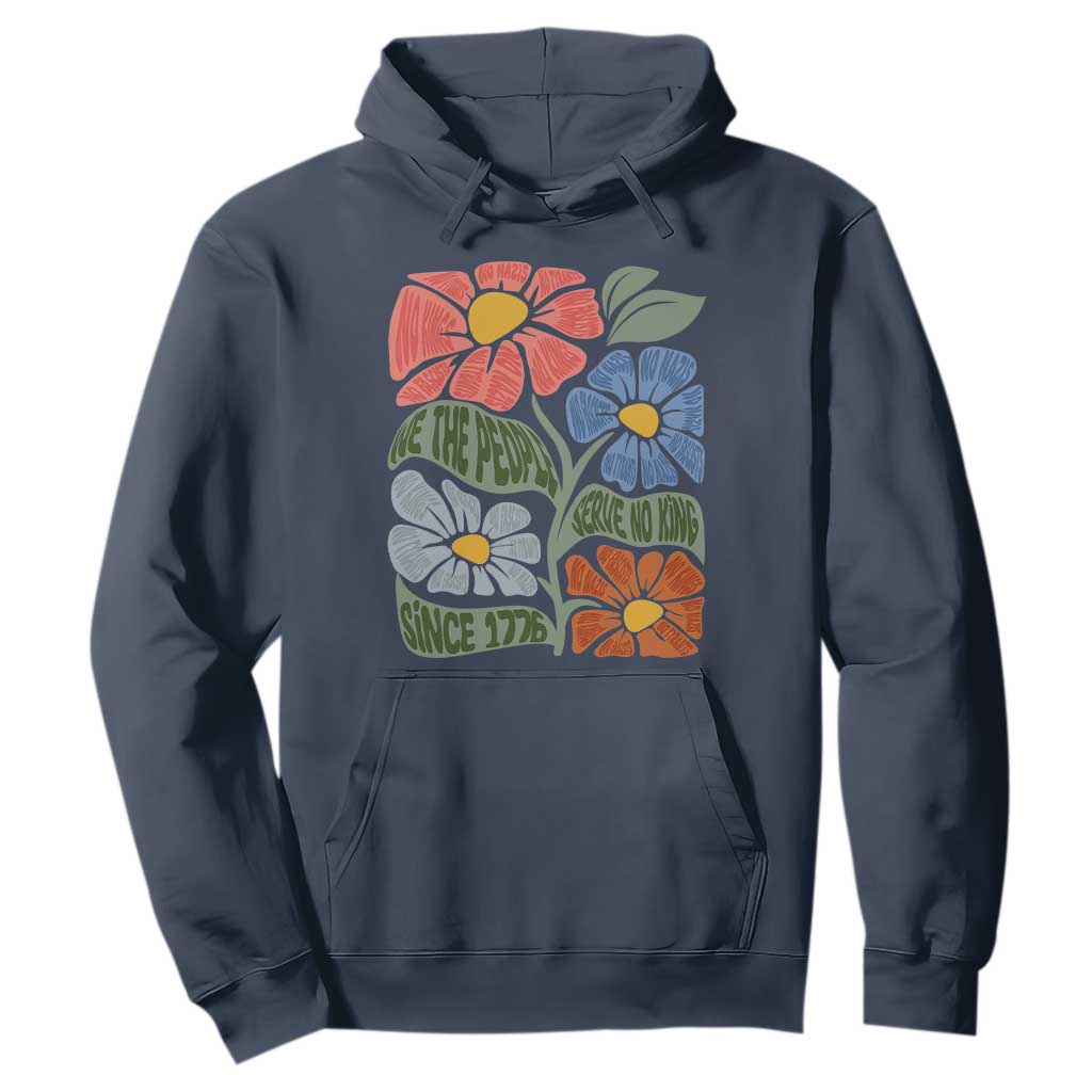 Wildflower Protest Hoodie We The People Serve No Kings TS12 Navy Print Your Wear