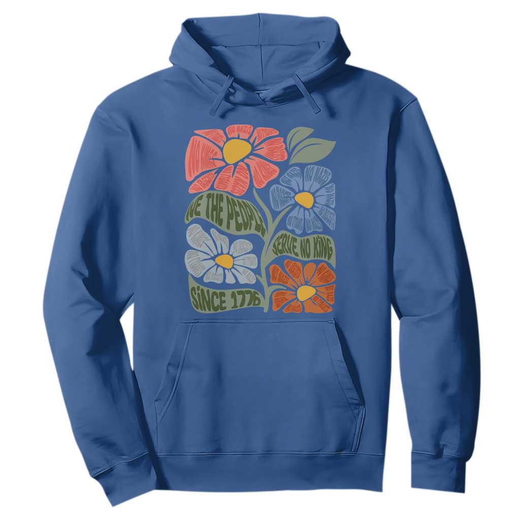 Wildflower Protest Hoodie We The People Serve No Kings TS12 Royal Blue Print Your Wear
