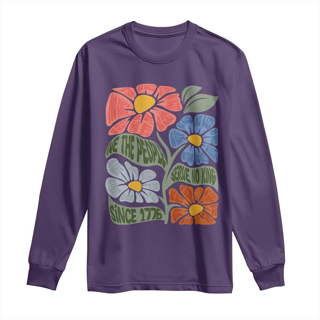 Wildflower Protest Long Sleeve Shirt We The People Serve No Kings TS12 Purple Print Your Wear