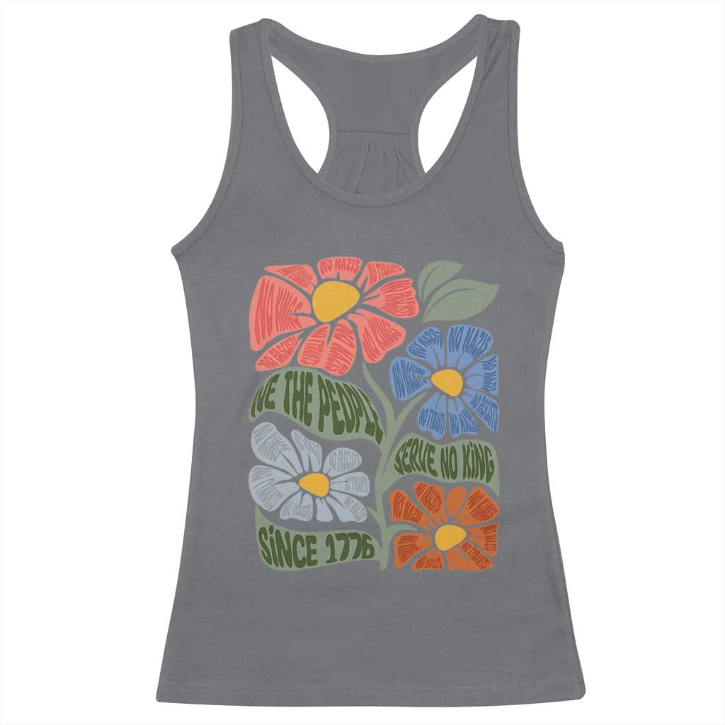 Wildflower Protest Racerback Tank Top We The People Serve No Kings TS12 Charcoal Print Your Wear