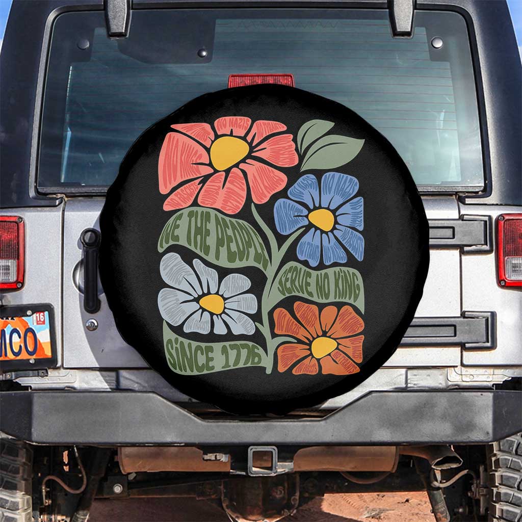 Wildflower Protest Spare Tire Cover We The People Serve No Kings TS12 No hole Black Print Your Wear