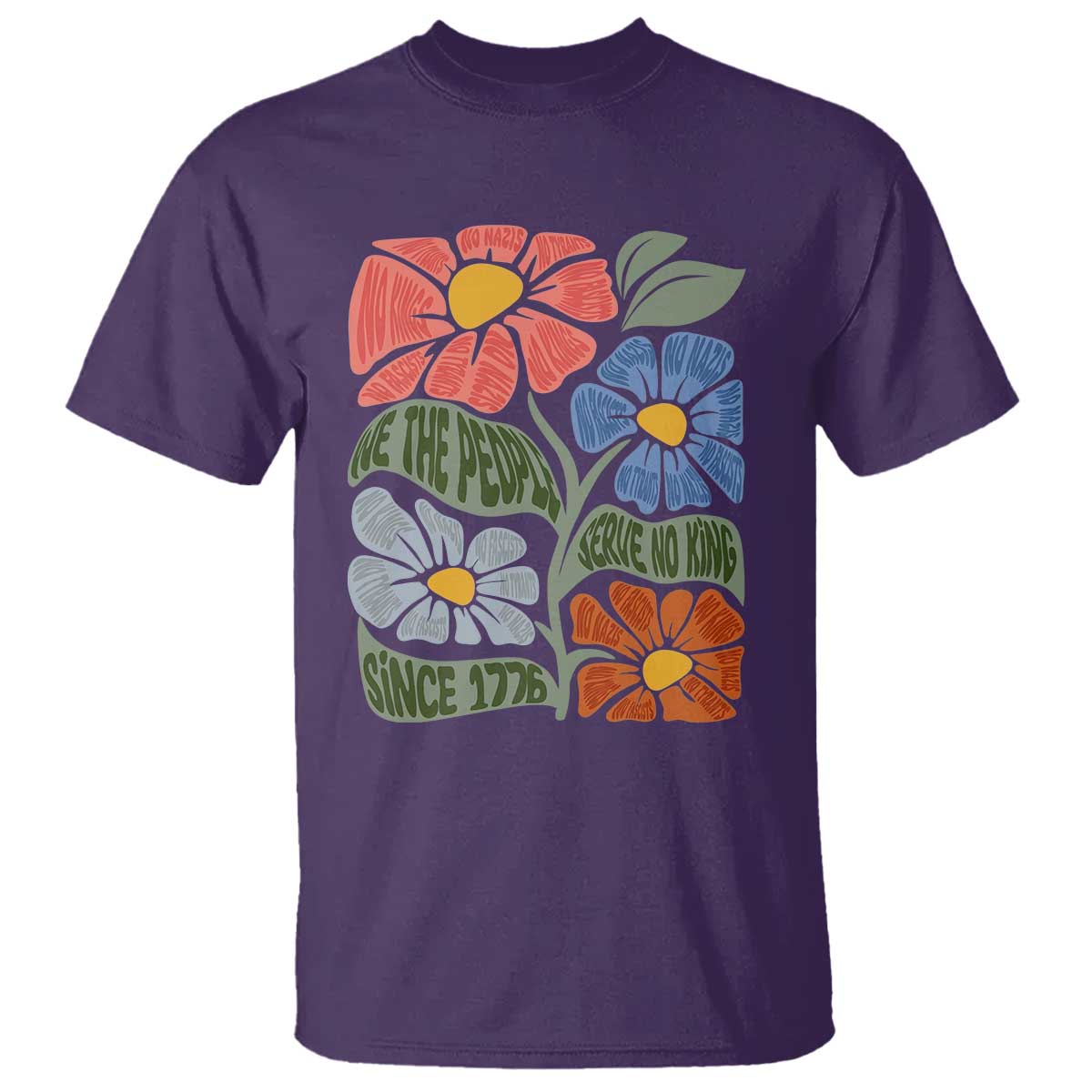 Wildflower Protest T Shirt We The People Serve No Kings TS12 Purple Print Your Wear