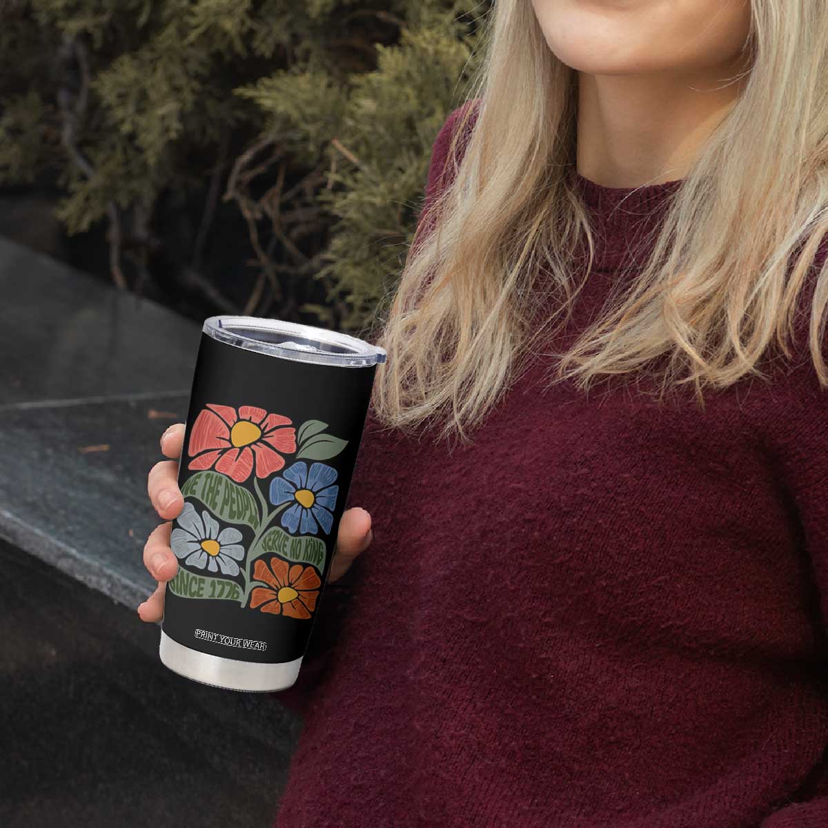 Wildflower Protest Tumbler Cup We The People Serve No Kings TS12 Print Your Wear