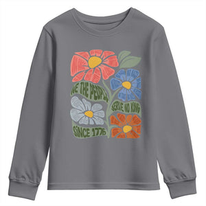 Wildflower Protest Youth Sweatshirt We The People Serve No Kings TS12 Charcoal Print Your Wear