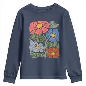 Wildflower Protest Youth Sweatshirt We The People Serve No Kings TS12 Navy Print Your Wear