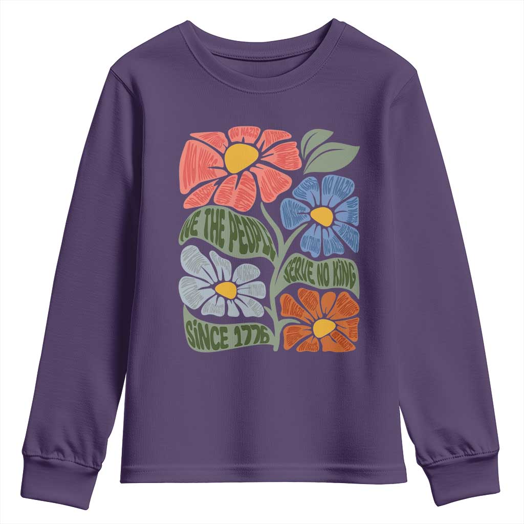 Wildflower Protest Youth Sweatshirt We The People Serve No Kings TS12 Purple Print Your Wear