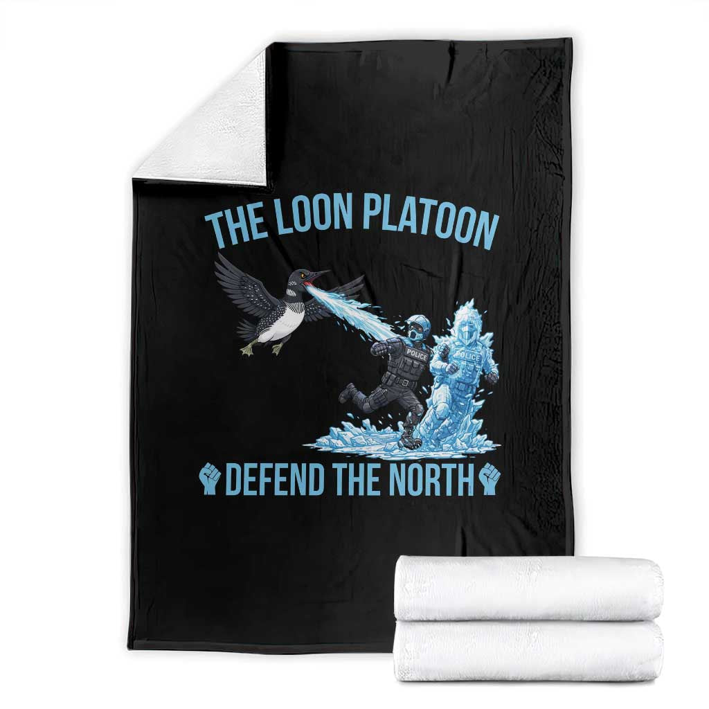 The Loon Platoon Defend The North Throw Blanket Minnesota Rebel Loon Resist TS12 Black Print Your Wear