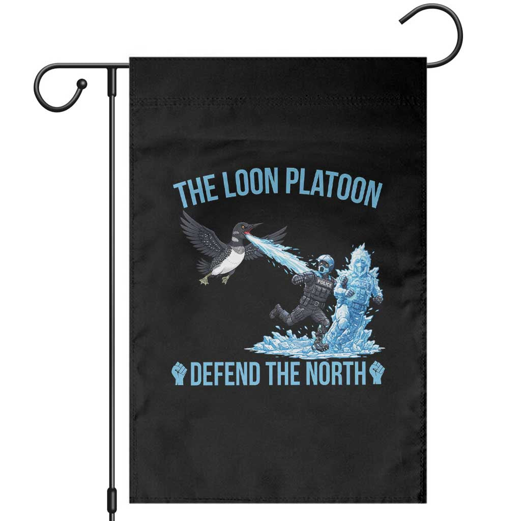 The Loon Platoon Defend The North Garden Flag Minnesota Rebel Loon Resist TS12 Black Print Your Wear
