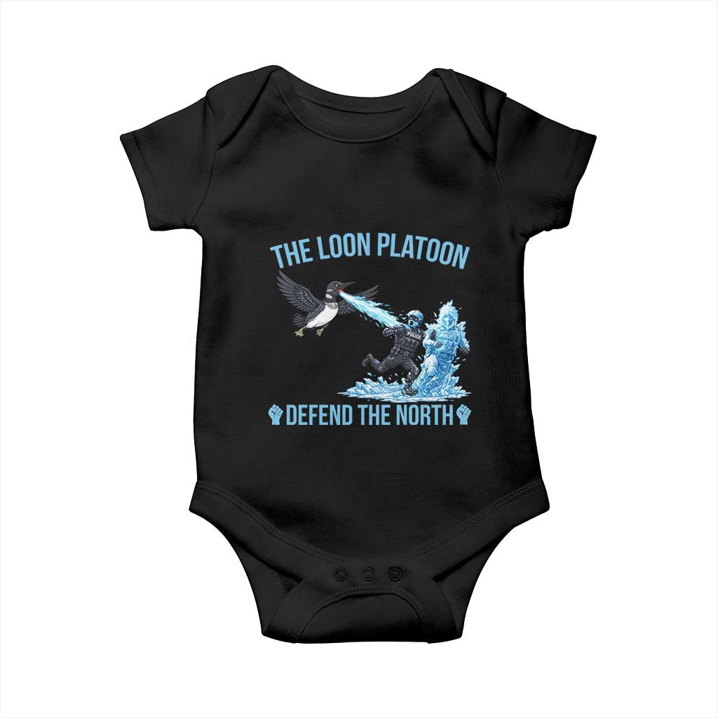 The Loon Platoon Defend The North Baby Onesie Minnesota Rebel Loon Resist TS12 Black Print Your Wear