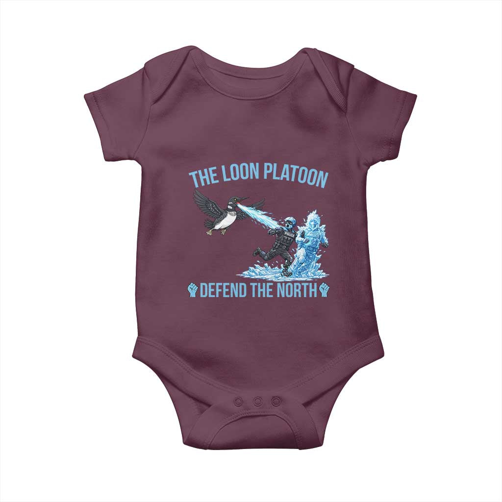 The Loon Platoon Defend The North Baby Onesie Minnesota Rebel Loon Resist TS12 Maroon Print Your Wear