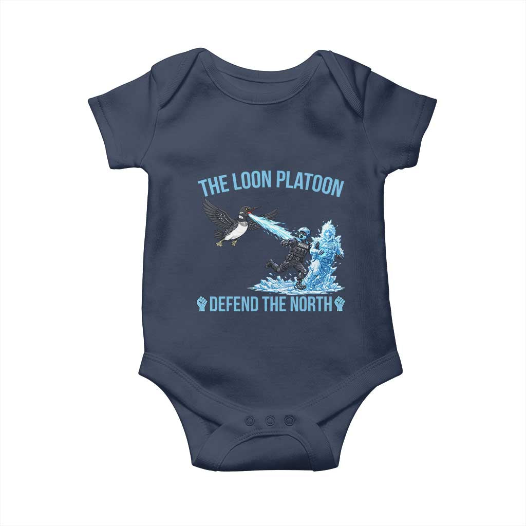 The Loon Platoon Defend The North Baby Onesie Minnesota Rebel Loon Resist TS12 Navy Print Your Wear