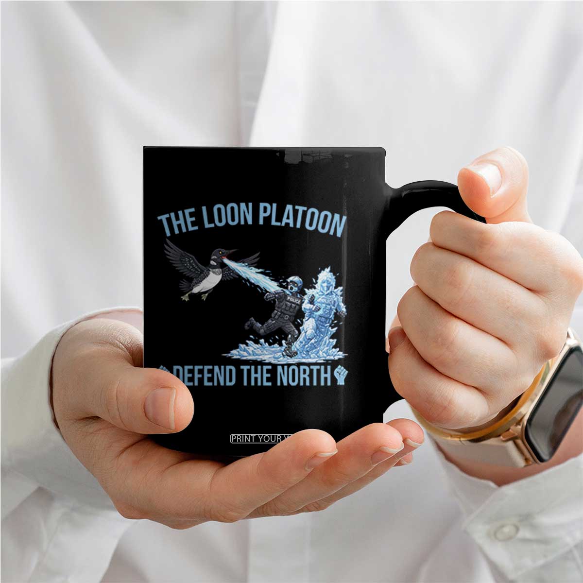 The Loon Platoon Defend The North Coffee Mug Minnesota Rebel Loon Resist TS12 Print Your Wear