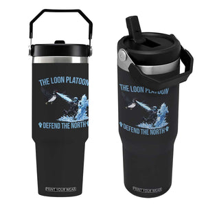 The Loon Platoon Defend The North Flip Straw Tumbler Minnesota Rebel Loon Resist TS12 One Size: 30 oz Black Print Your Wear