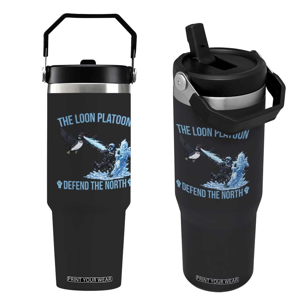 The Loon Platoon Defend The North Flip Straw Tumbler Minnesota Rebel Loon Resist TS12 One Size: 30 oz Black Print Your Wear