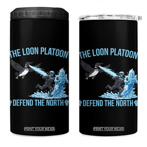 The Loon Platoon Defend The North 4 in 1 Can Cooler Tumbler Minnesota Rebel Loon Resist TS12 One Size: 16 oz Black Print Your Wear