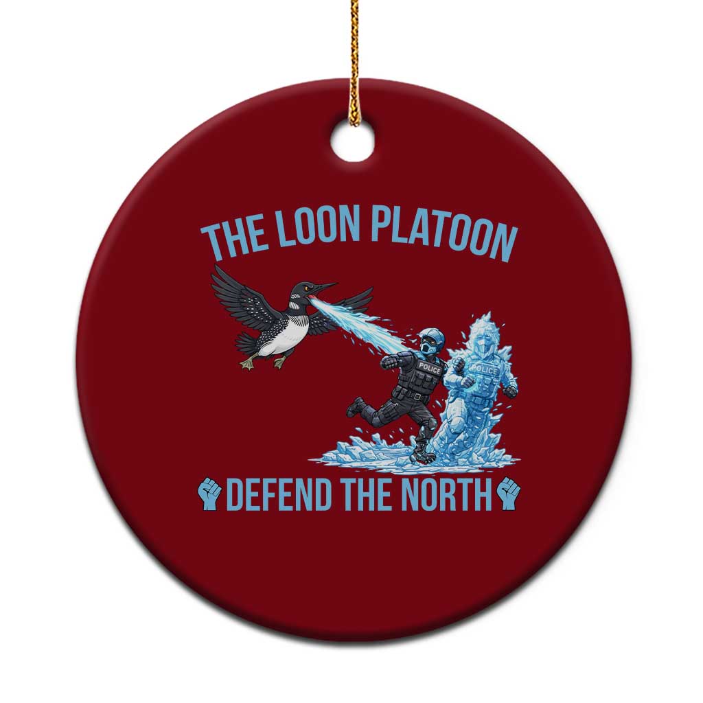 The Loon Platoon Defend The North Ceramic Ornament Minnesota Rebel Loon Resist TS12 1pc Red Print Your Wear