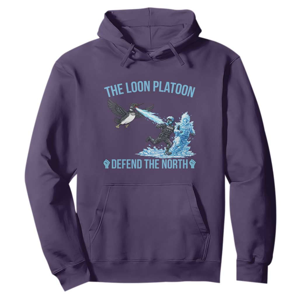 The Loon Platoon Defend The North Hoodie Minnesota Rebel Loon Resist TS12 Purple Print Your Wear