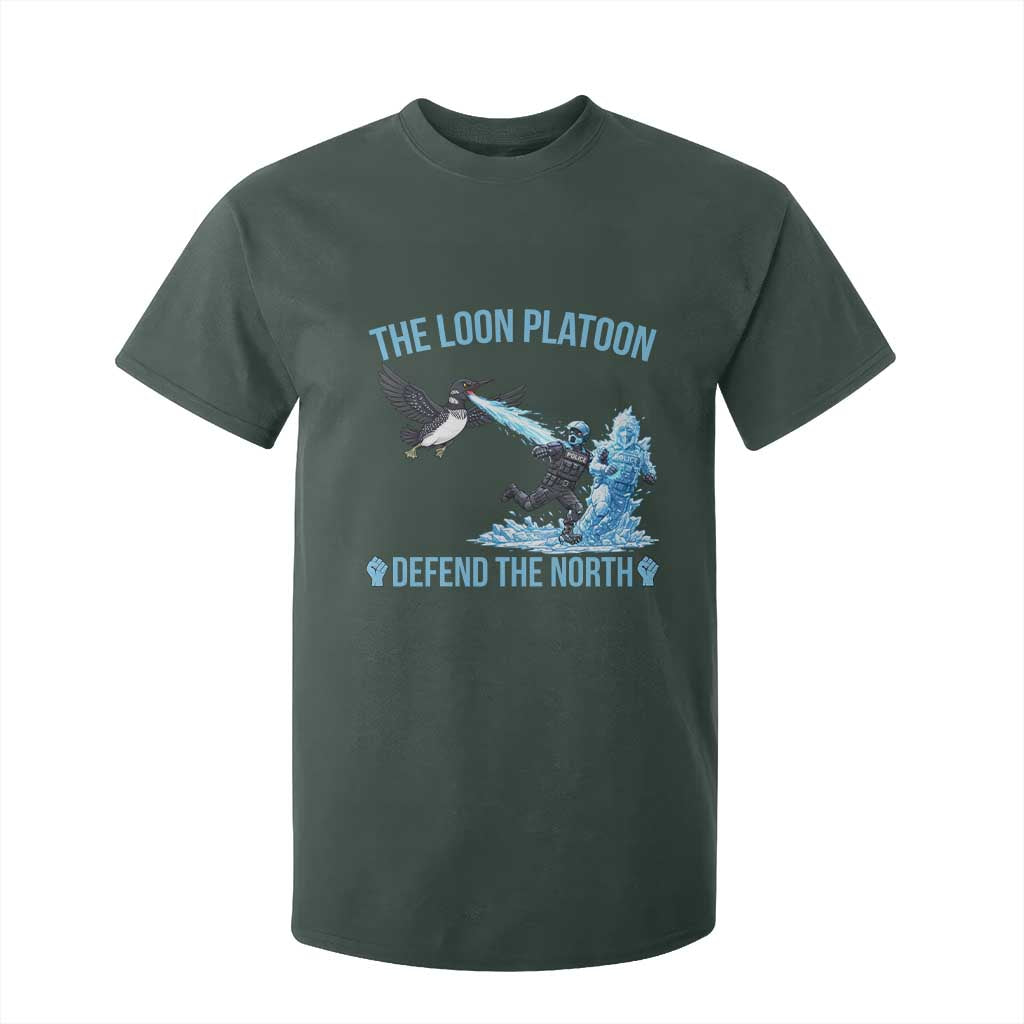 The Loon Platoon Defend The North T Shirt For Kid Minnesota Rebel Loon Resist TS12 Dark Forest Green Print Your Wear