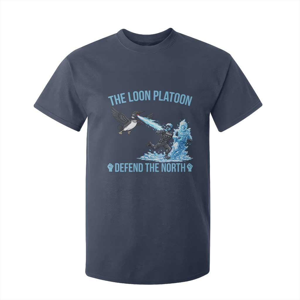 The Loon Platoon Defend The North T Shirt For Kid Minnesota Rebel Loon Resist TS12 Navy Print Your Wear