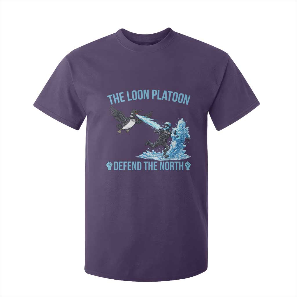 The Loon Platoon Defend The North T Shirt For Kid Minnesota Rebel Loon Resist TS12 Purple Print Your Wear