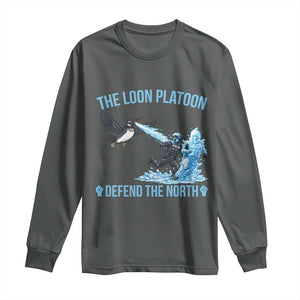 The Loon Platoon Defend The North Long Sleeve Shirt Minnesota Rebel Loon Resist TS12 Dark Heather Print Your Wear
