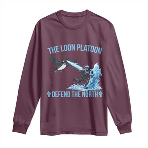 The Loon Platoon Defend The North Long Sleeve Shirt Minnesota Rebel Loon Resist TS12 Maroon Print Your Wear