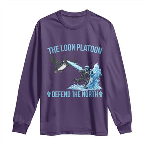 The Loon Platoon Defend The North Long Sleeve Shirt Minnesota Rebel Loon Resist TS12 Purple Print Your Wear