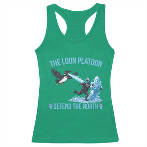 The Loon Platoon Defend The North Racerback Tank Top Minnesota Rebel Loon Resist TS12 Irish Green Print Your Wear