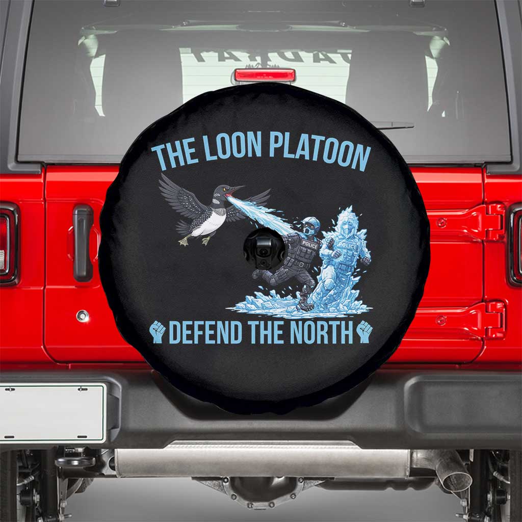 The Loon Platoon Defend The North Spare Tire Cover Minnesota Rebel Loon Resist TS12 Black Print Your Wear