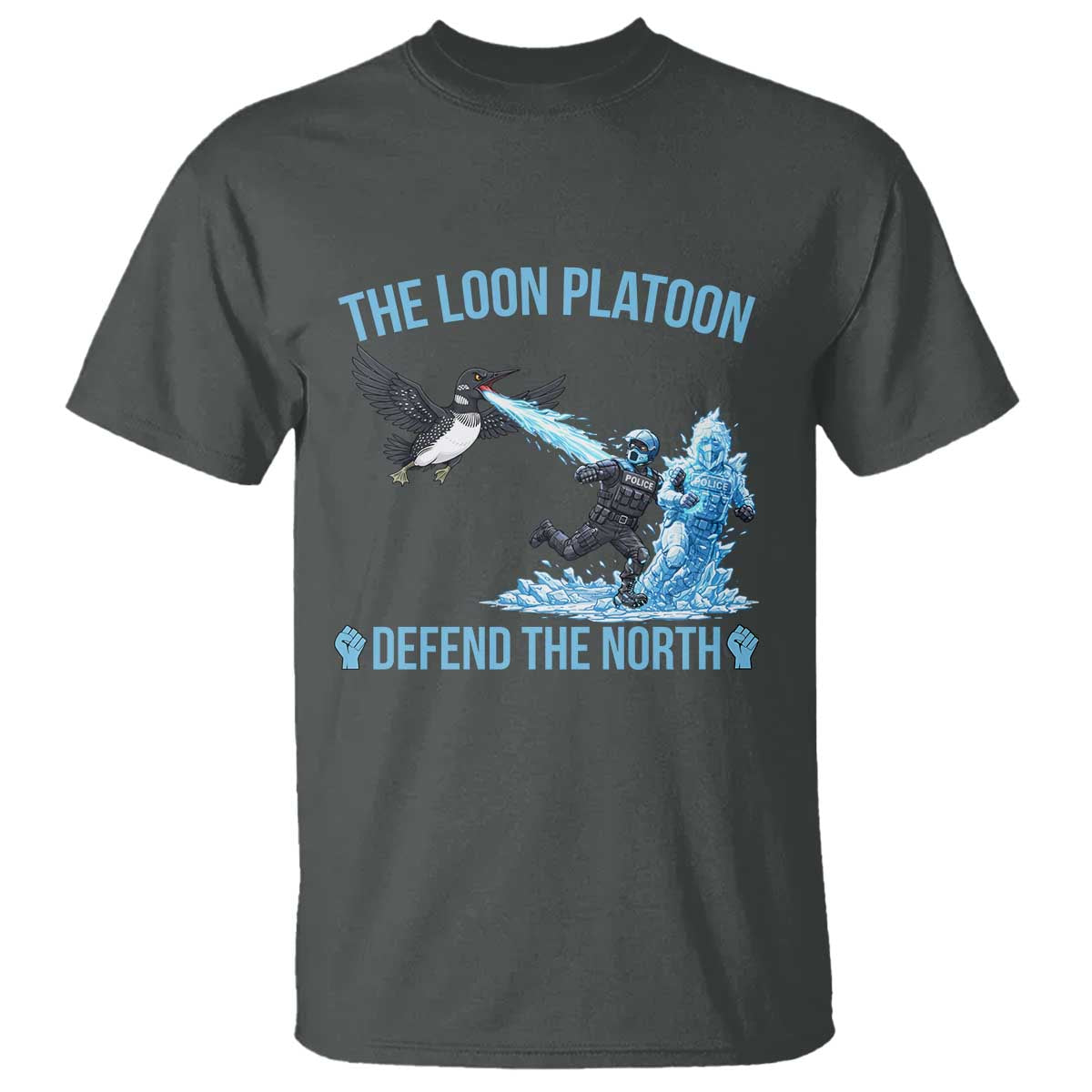 The Loon Platoon Defend The North T Shirt Minnesota Rebel Loon Resist TS12 Dark Heather Print Your Wear