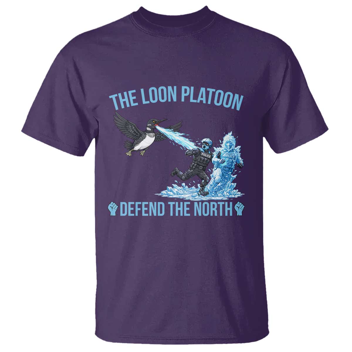 The Loon Platoon Defend The North T Shirt Minnesota Rebel Loon Resist TS12 Purple Print Your Wear