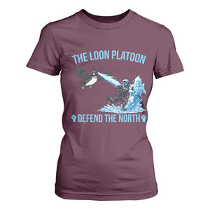 The Loon Platoon Defend The North T Shirt For Women Minnesota Rebel Loon Resist TS12 Maroon Print Your Wear