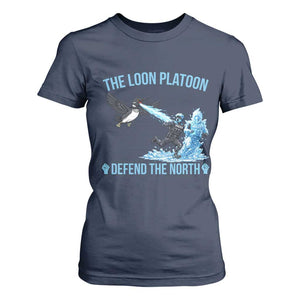 The Loon Platoon Defend The North T Shirt For Women Minnesota Rebel Loon Resist TS12 Navy Print Your Wear