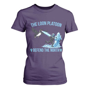 The Loon Platoon Defend The North T Shirt For Women Minnesota Rebel Loon Resist TS12 Purple Print Your Wear