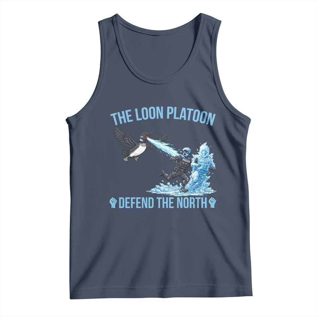 The Loon Platoon Defend The North Tank Top Minnesota Rebel Loon Resist TS12 Navy Print Your Wear
