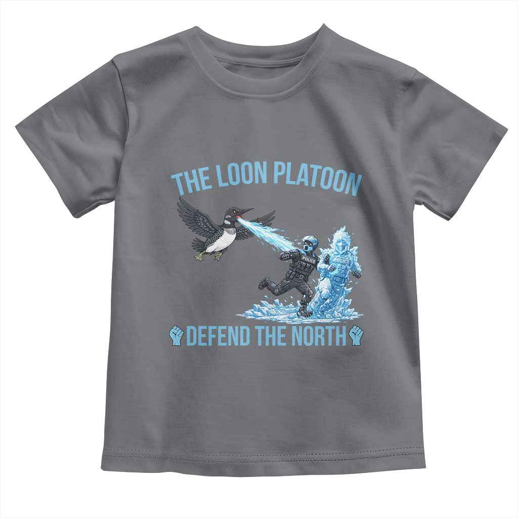 The Loon Platoon Defend The North Toddler T Shirt Minnesota Rebel Loon Resist TS12 Charcoal Print Your Wear