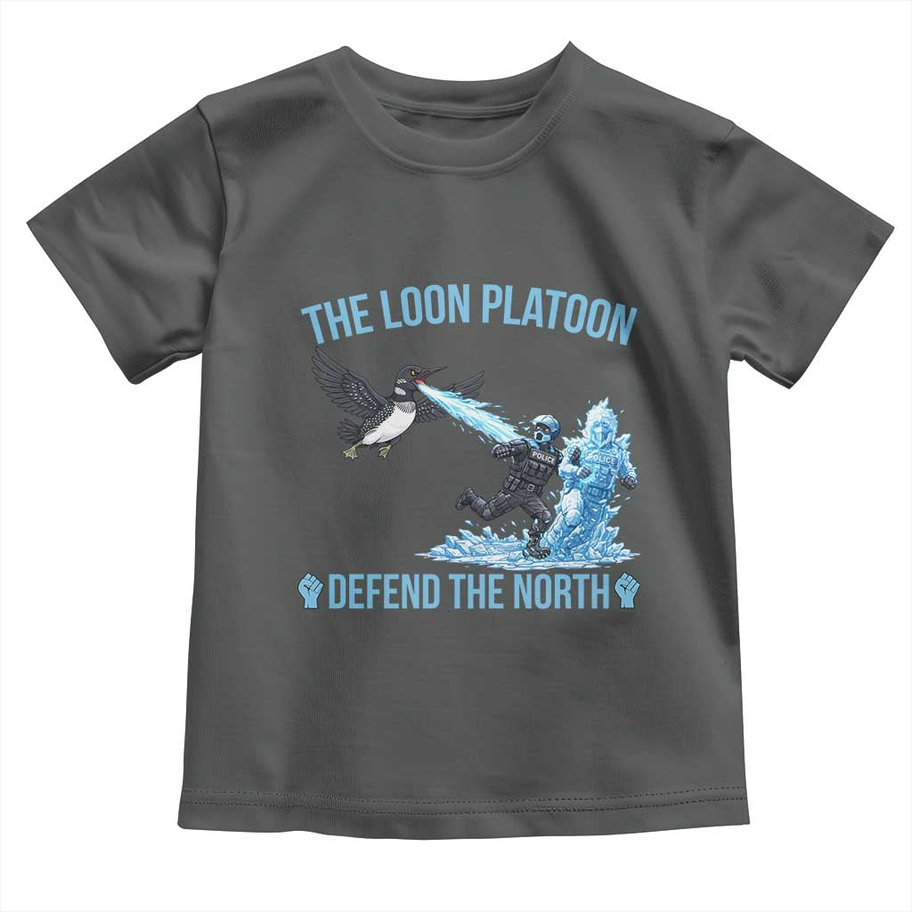 The Loon Platoon Defend The North Toddler T Shirt Minnesota Rebel Loon Resist TS12 Dark Heather Print Your Wear