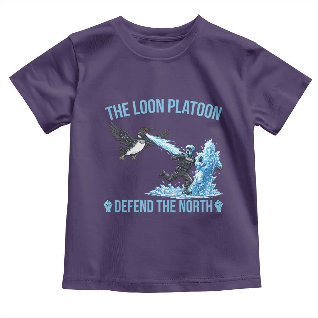 The Loon Platoon Defend The North Toddler T Shirt Minnesota Rebel Loon Resist TS12 Purple Print Your Wear
