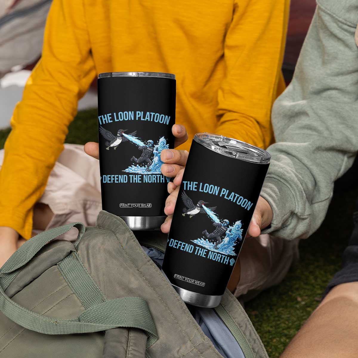 The Loon Platoon Defend The North Tumbler Cup Minnesota Rebel Loon Resist TS12 Print Your Wear