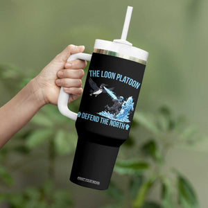 The Loon Platoon Defend The North Tumbler With Handle Minnesota Rebel Loon Resist TS12 Print Your Wear