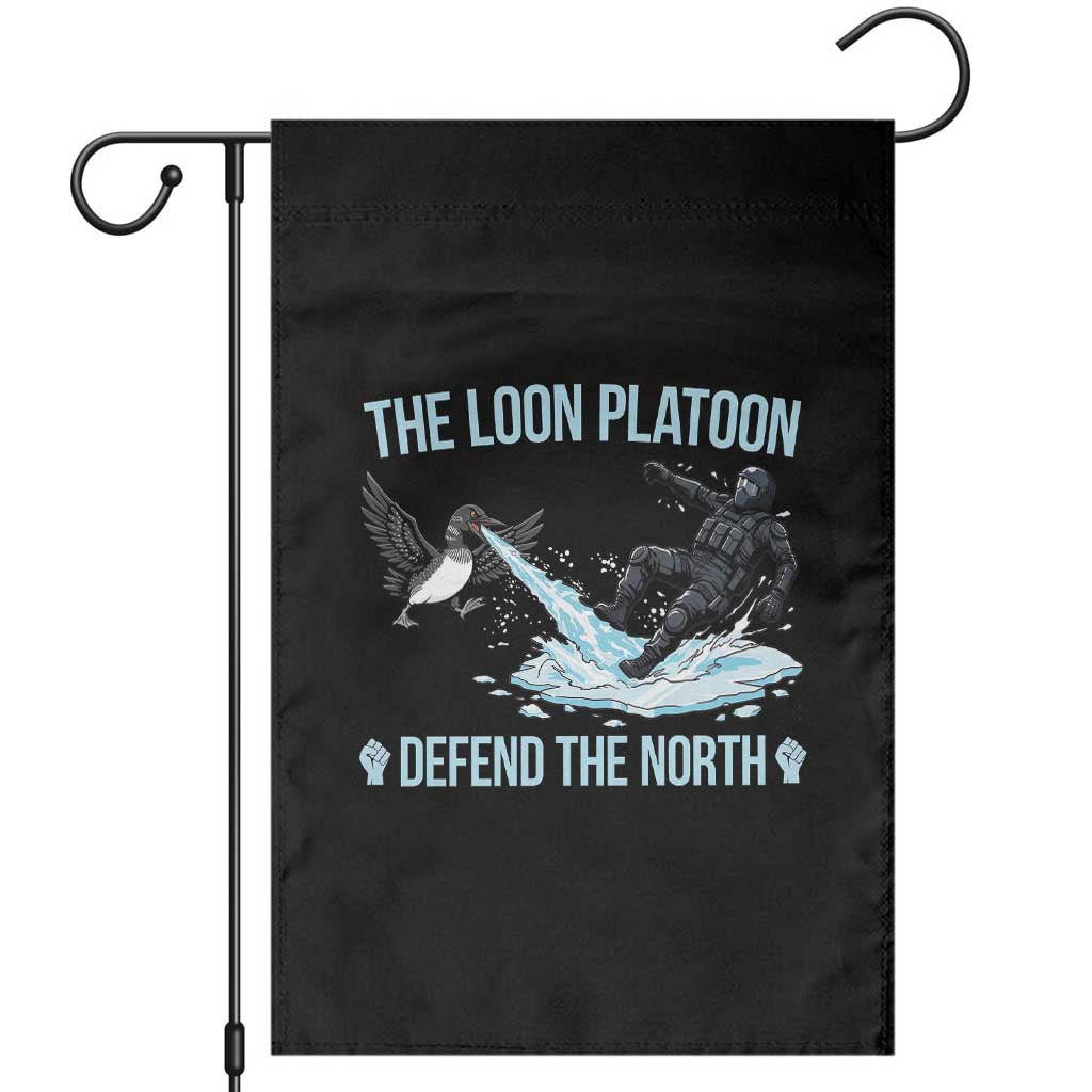 The Loon Platoon Defend The North Garden Flag Minnesota State Bird Rebel TS12 Black Print Your Wear