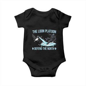 The Loon Platoon Defend The North Baby Onesie Minnesota State Bird Rebel TS12 Black Print Your Wear