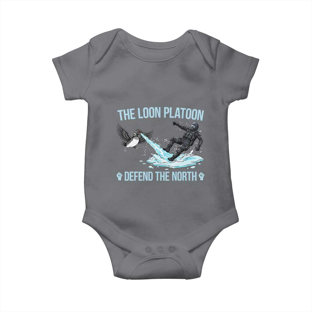 The Loon Platoon Defend The North Baby Onesie Minnesota State Bird Rebel TS12 Charcoal Print Your Wear
