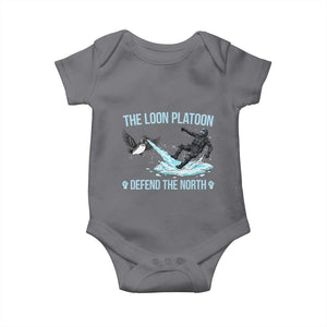 The Loon Platoon Defend The North Baby Onesie Minnesota State Bird Rebel TS12 Charcoal Print Your Wear