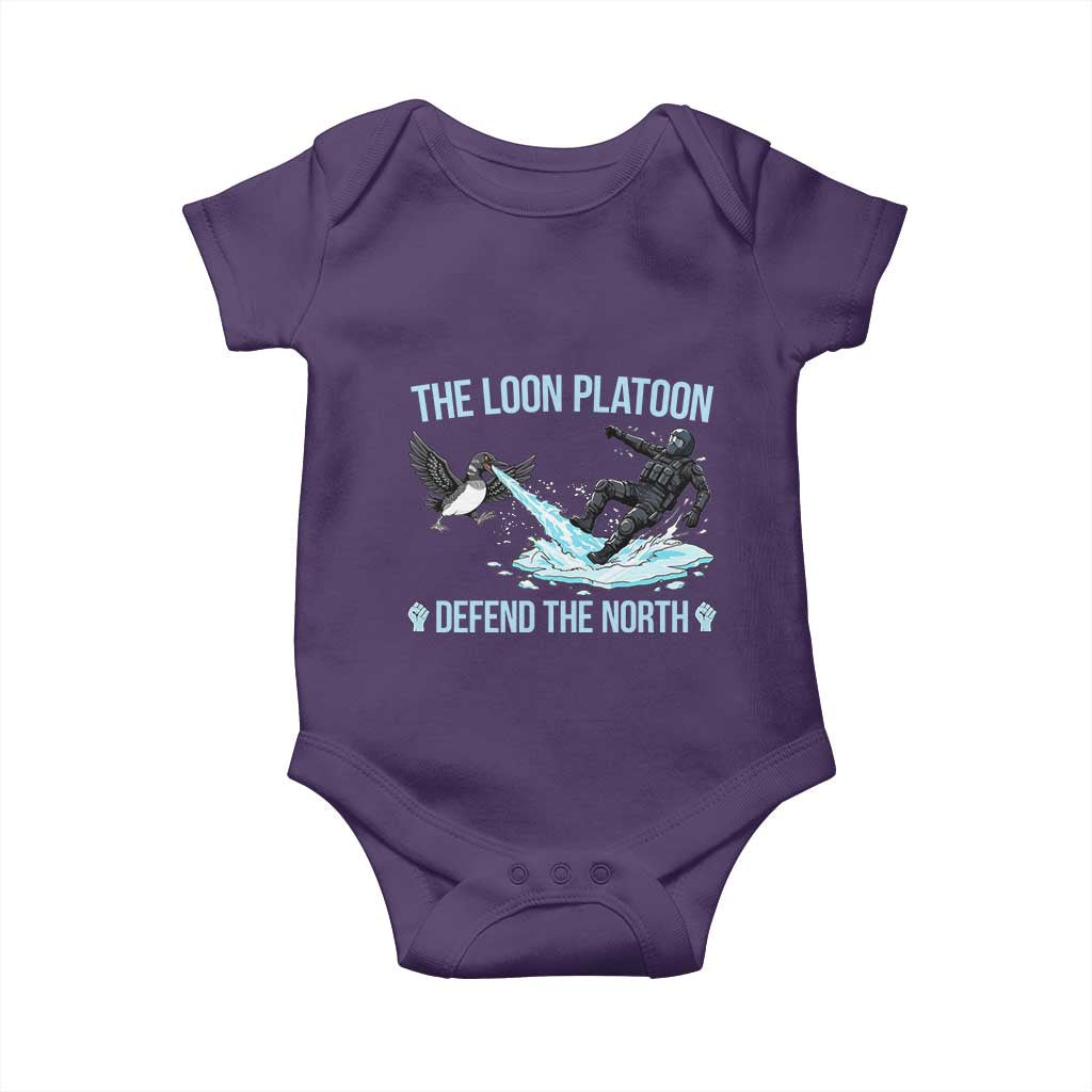 The Loon Platoon Defend The North Baby Onesie Minnesota State Bird Rebel TS12 Purple Print Your Wear