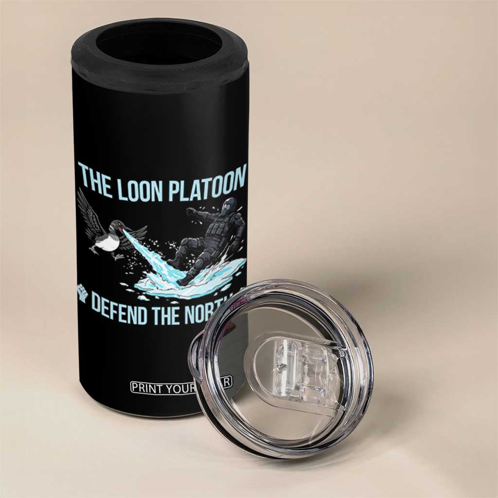 The Loon Platoon Defend The North 4 in 1 Can Cooler Tumbler Minnesota State Bird Rebel TS12 Print Your Wear