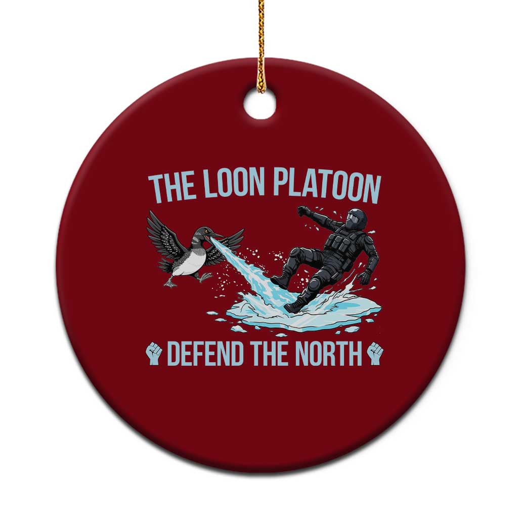 The Loon Platoon Defend The North Ceramic Ornament Minnesota State Bird Rebel TS12 1pc Red Print Your Wear