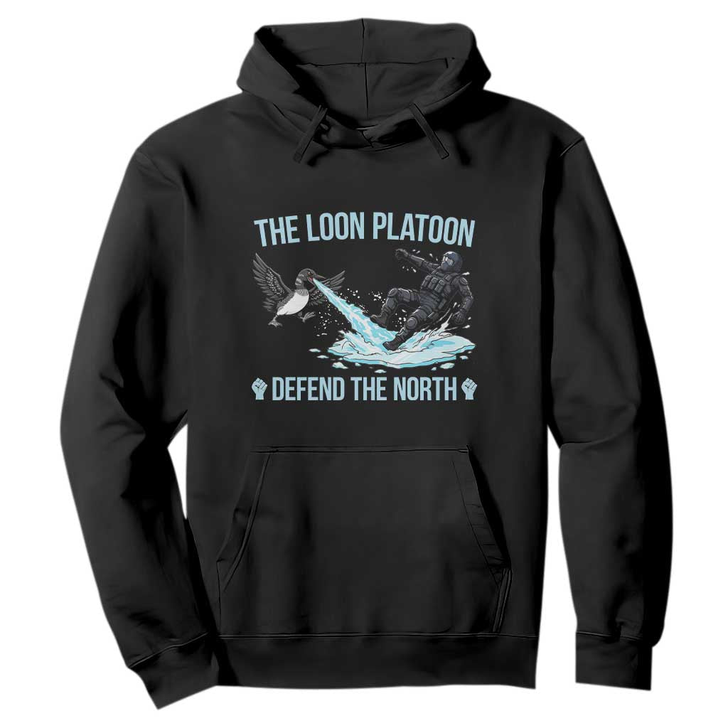 The Loon Platoon Defend The North Hoodie Minnesota State Bird Rebel TS12 Black Print Your Wear