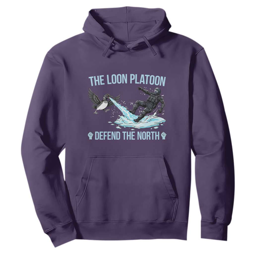 The Loon Platoon Defend The North Hoodie Minnesota State Bird Rebel TS12 Purple Print Your Wear